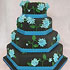 Blue and Black Wedding Cake