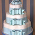 Wedding Cake With Blue Bows