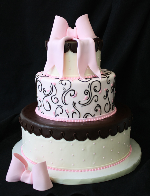 Wedding Cake in Pink and Cocoa
