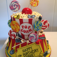 Carnival Popcorn Birthday Cake