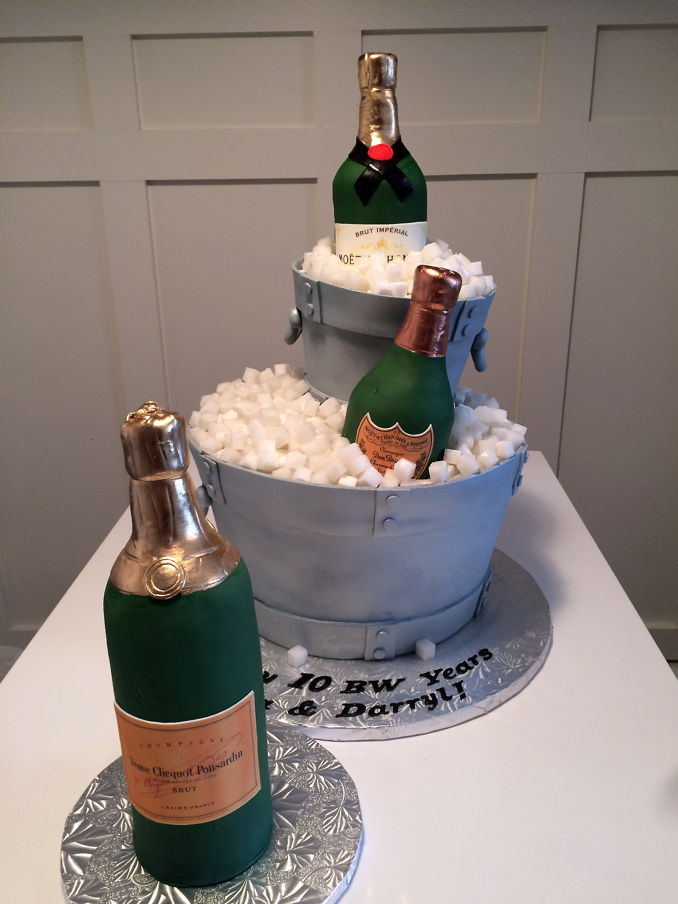 Champagne Buckets Anniversary Cake