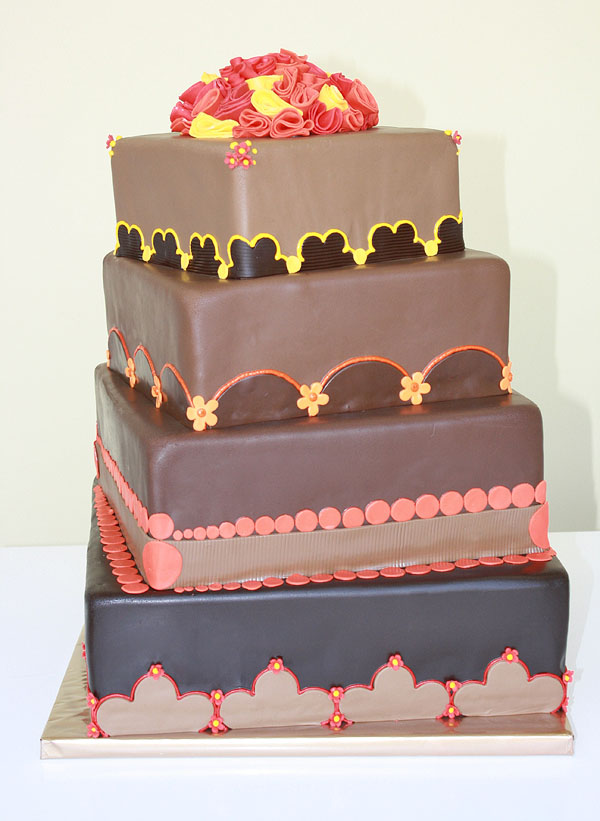 Contemporary Chocolate Wedding Cake