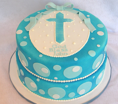 Powder Blue Christening Cake