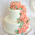 Weddin Cake with Cascading Pink Roses