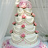 Wedding Cake with Delicate Pink Appliqué