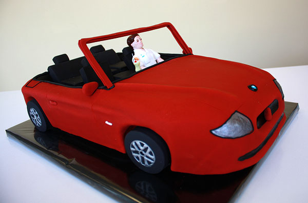 Red Convertible Cake