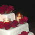 Wedding Cake with Fresh Red Roses