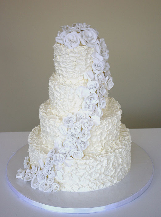 Wedding Cake with White Roses