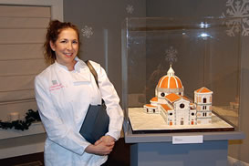 Michelle Ashear Klem with Duomo cake
