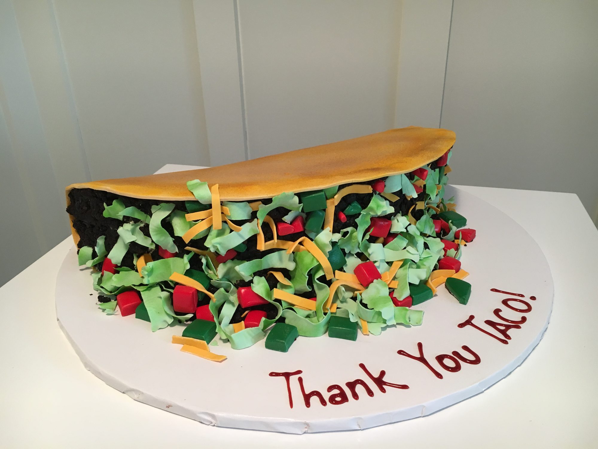 Sculpted taco cake