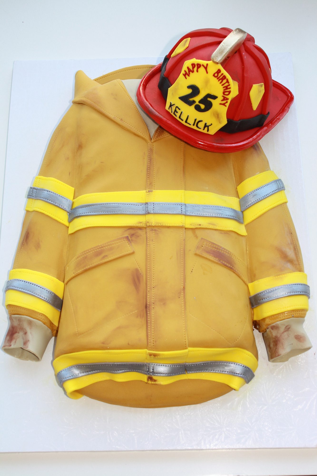 Firefighter turnout coat birthday cake