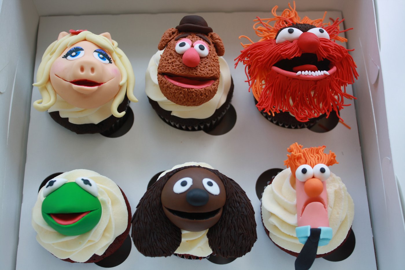 Hand-sculpted Muppets cupcakes